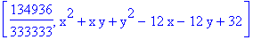 [134936/333333, x^2+x*y+y^2-12*x-12*y+32]